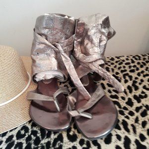 Browns Rose Pewter Gladiator Sandal